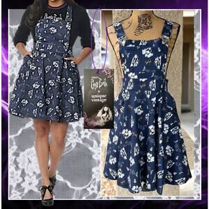 Unique Vintage Corpse Bride Brionne Pinafore Overall Skirt Size M 6-8